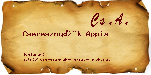 Cseresznyák Appia névjegykártya